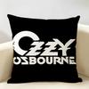 LOGO OOzzy Osbourne  Cushion Cover Natural Linen Organic Fabric DoubleSided Printing Room Sofa Decor Pillow Case