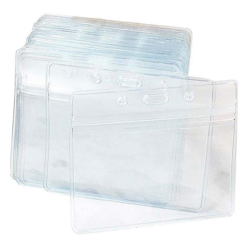 10Pcs Transparent Id Card Holder Waterproof Id Card Holder Badge Sealed Document Protection School Supplies Nurse Accessories