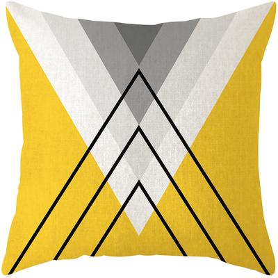 Nordisch Geel Grijs Geometrisch Kussenhoes Huis Decoratieve Kussens Geometrie Hert Linnen Kussenhoes Kussenhoes Cojines Almofada Peach skin 66*66(CM)-1Pcs