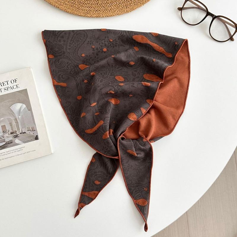 Seidenschal neuer Mode-Schal Schal Schal Nacken Baumwolle und Leinen Schal beidseitig Cashewblumen-Muster Kopftuch Stirnband Dreieckstuch Taillenband