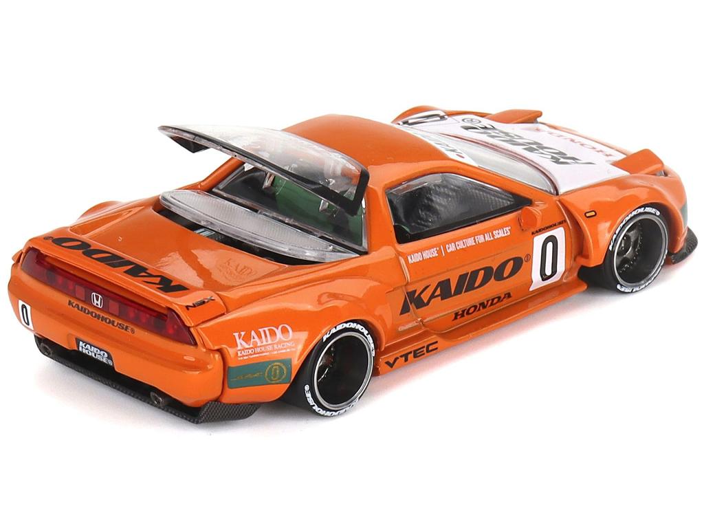Mini GT Model Car Honda NSX Kaido Racing V1 Orange Diecast Model Car Compatible with Kaido House KHMG119 1/64