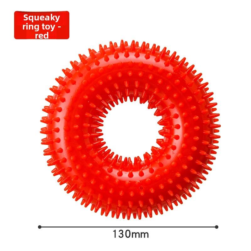 

The Pet Toy Makes A Sound In The Ring. The Dog Will Bark. The Toy Knot Is Durable and Interactive. Pulling Helps Clean The Teeth. Border Collie Vocal thrusting circle