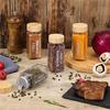 Set of 4 Square Seasoning Bottles: Chili Cumin Storage & BBQ Printing Jars