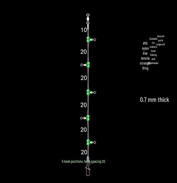 Nylon leuchtende Perlen Wirbel Angelmontage für Wels, Umberfisch, Schlammkarpfen & Felsenbarsch