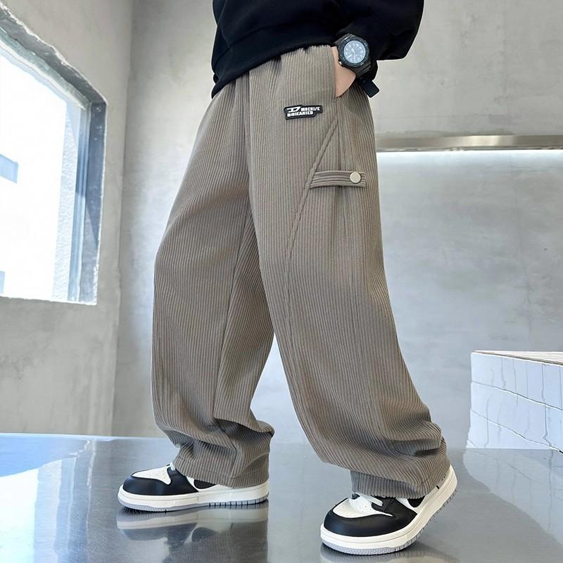 Boys’ Trousers – New Arrival: Children’s Sports Trousers, Straight-leg Trousers for Older Children, Autumn/Winter Corduroy Casual Trousers