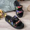Fashion Women Shoes Mix Color Chunky Platform Slippers Women 2025 Fashion Flowers Non-Slip Sandals Woman Buckle Soft Thick Bottom Slides