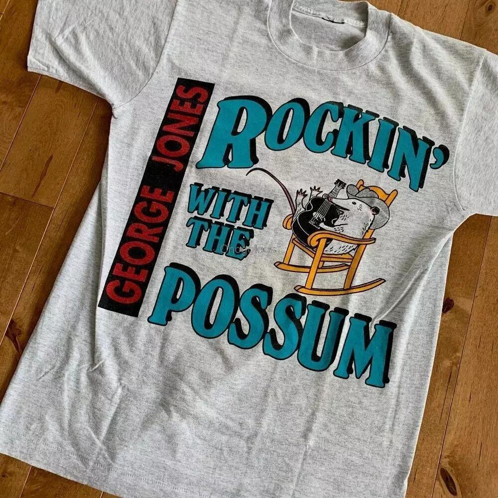 Винтажная футболка George Jones Rockin With the Possum Размеры от S до 5XL IL829 Унисекс футболка XXXL