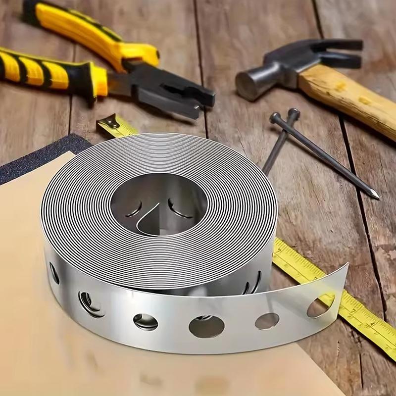 1 Rolle verzinktes Stahlband Aufhängeband vorgelocht Mehrschlitz-Metallband für Rohrabstützungen Aufhängung und Blecharbeiten