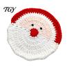 Handmade Craft Kitchen Table Mats Christmas Crochet Coaster, Woven Drink Cup Pad, Cute Santa Snowman Unique Holiday Gift for Friends Gingerbread