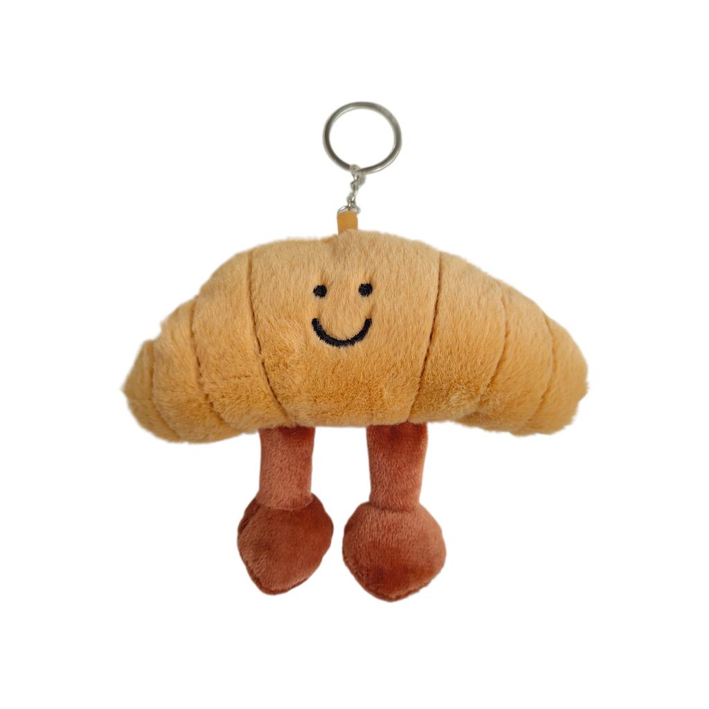 Small Gift Cute Cartoon Croissant Plush Pendant Soft Bread Doll Keychain Backpack Bag Decor Ornament