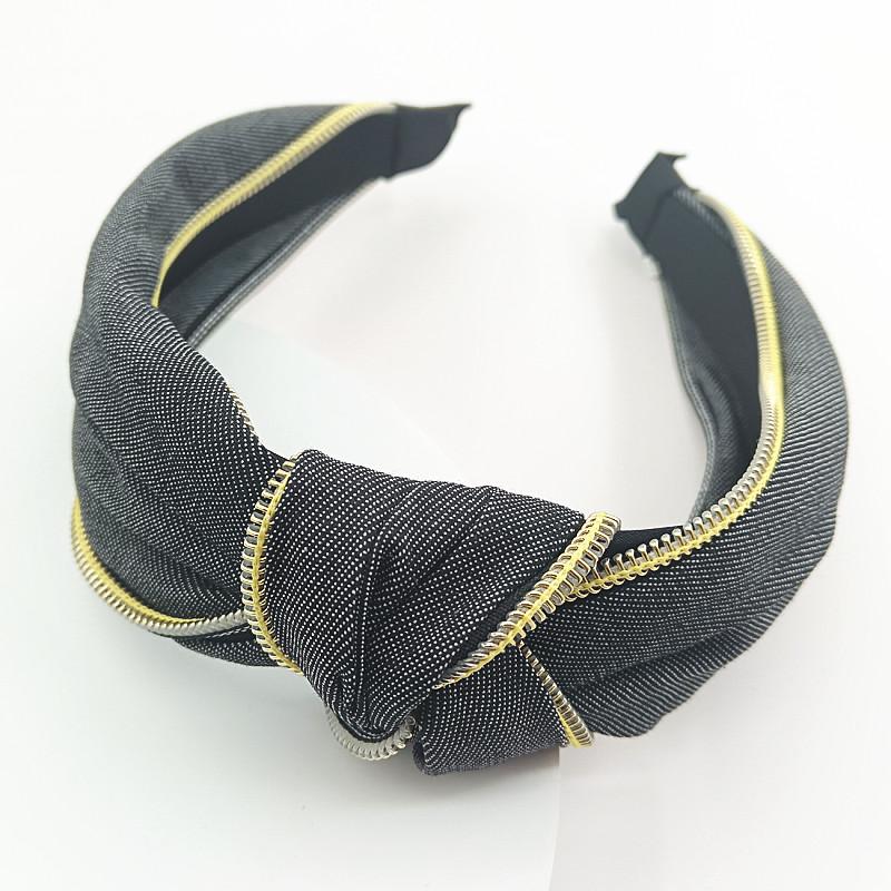 Fashion Women's Denim Headband with Center Knot Ladies Hair Styling Accessories