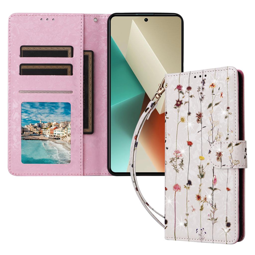 Dla Xiaomi Redmi Note 13 5G Etui Portfelowe Blokujące RFID Lakierowana Skórzana Okładka