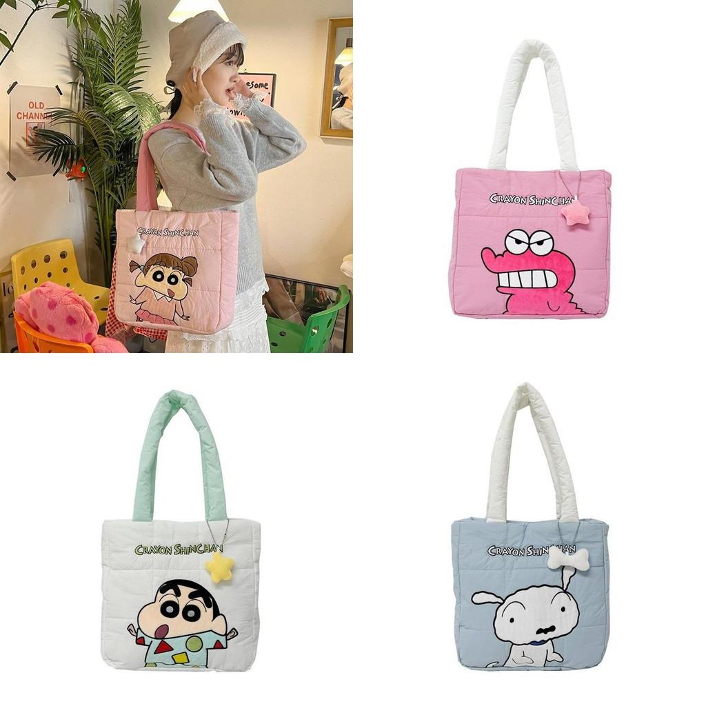 Crayon Shinchan Nylon Tote Bag With Letter Design For Daily Use