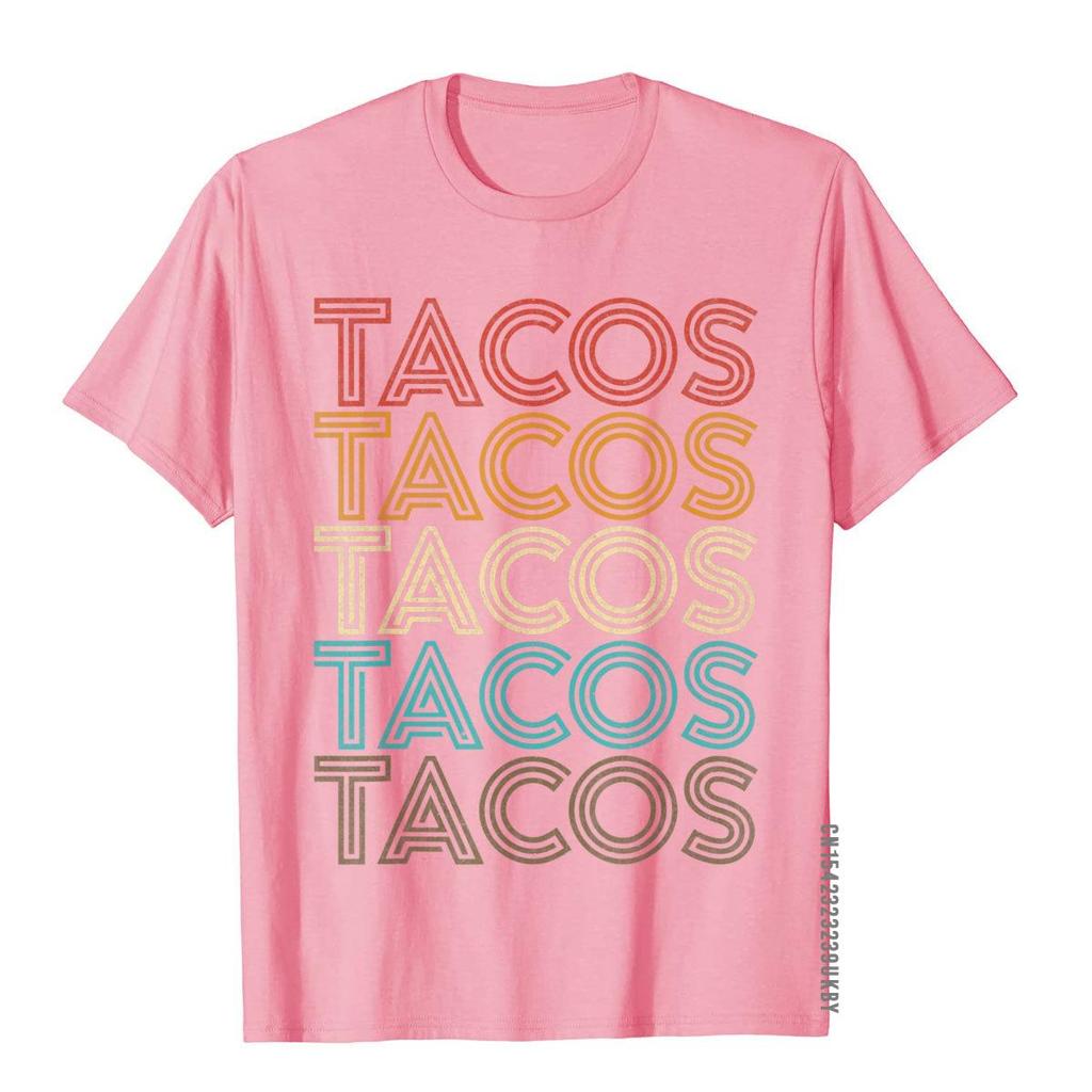Retro Vintage Tacos Tuesday Mexican Food Party Funny Gift T-Shirt Comics T Shirts For Adult Cotton Tees Holiday Plain