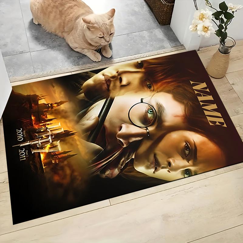 Custom Name "Harry Potter's Magical Journey" Carpet Rug Customizable Soft Washable Anti-Slip Home Living Room Sofa Mats Personalized Rug. 090984