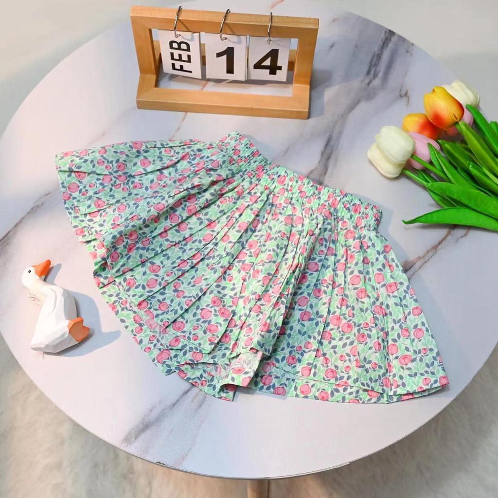 2023 Summer Korean Floral Skirt Shorts for Girls - Sweet Fashionable Kids' Hot Pants