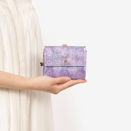 ANNA SUI Rose Heart Clasp Bifold Wallet [New Color] Women's Wallet with Bill Compartment and Card Slots, Large Capacity, Clasp Closure, 317985, Purple