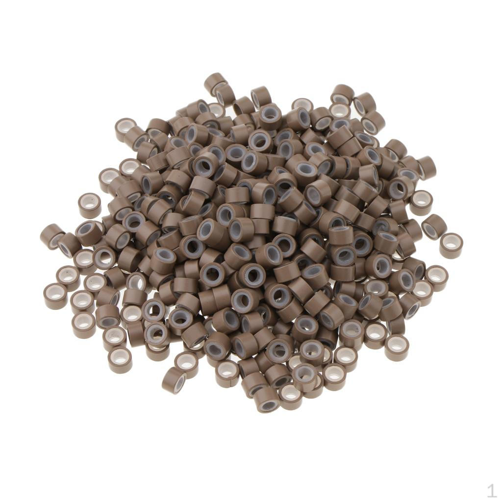 500PCS 3x3mm Silicone Micro Rings Beads Links for Hair Extensions