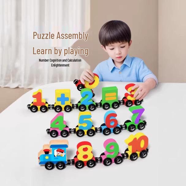 Magnetic Number Train Toy: Educational Building Blocks for Kids Ages 2-6