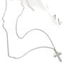 Exquisite French Silver Cubic Zirconia Cross Pendant Necklace for Women - Elegant, Personalized Design Clavicle Chain