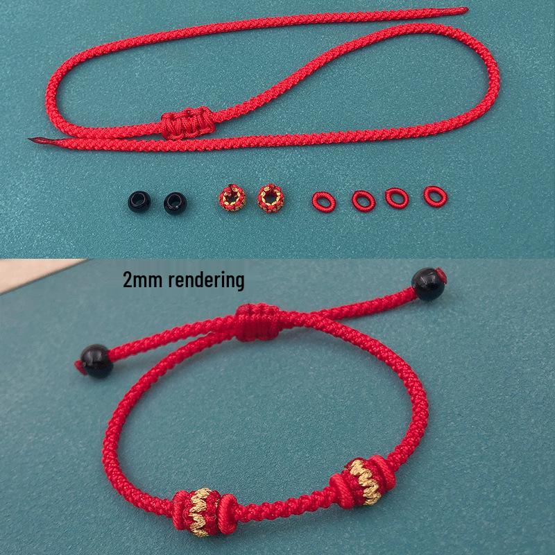 

Унисекс браслет из красной нити: Полуфабрикат плетеного вручную шнура для бисероплетения с золотыми или серебряными аксессуарами для DIY.