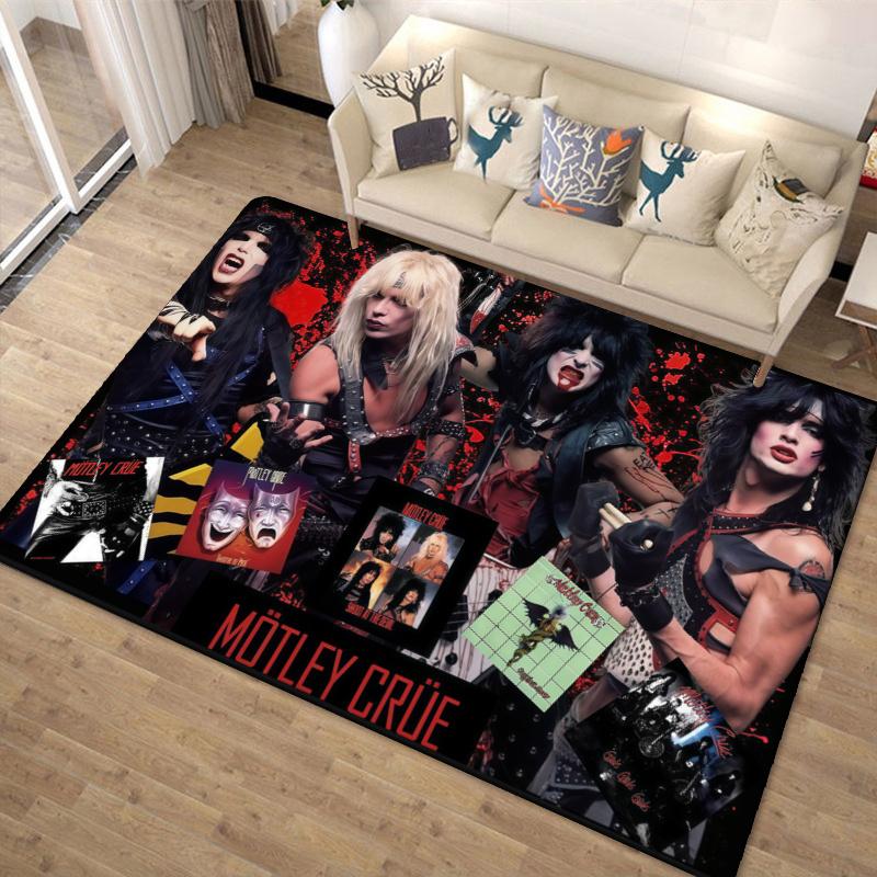 Mötley Crüe Carpet Rug for Living Room Bedroom Home Sofa Decoration,Kids play Non-slip Floor Mat