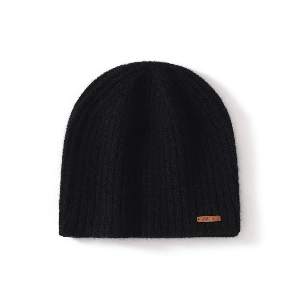 Pure Cashmere Knitted Hat Women's Autumn and Winter Lazy Wind Shows a Small Face, Warm Ear Protection Knitted Hat Loose Cover