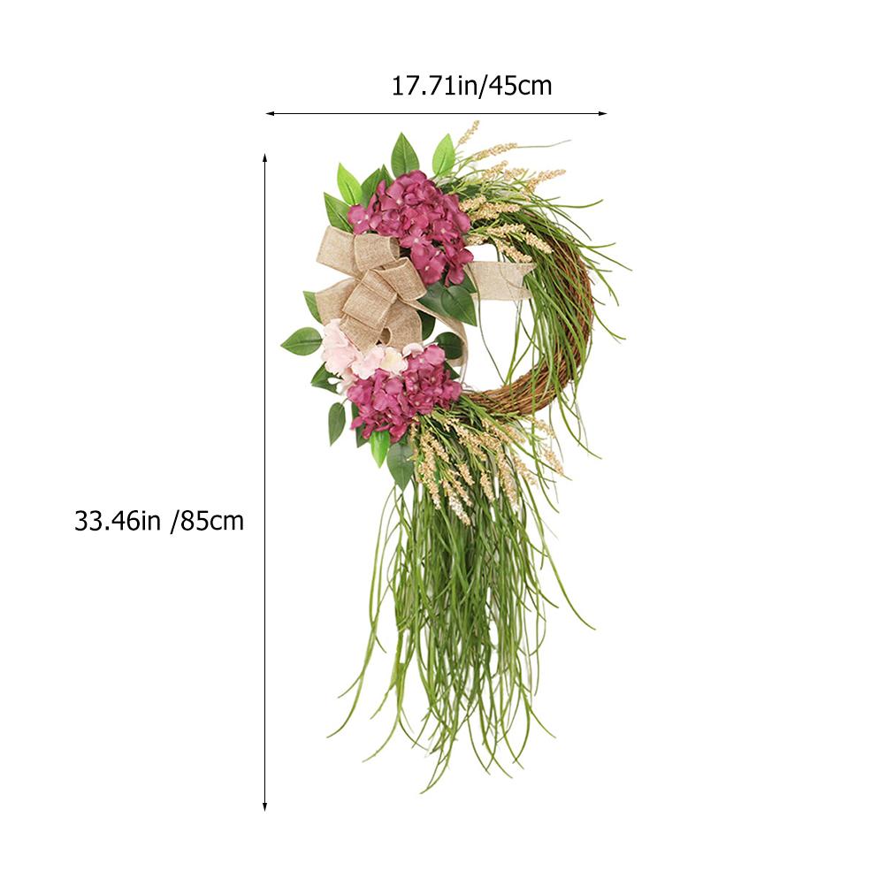 Artificial Hydrangea Wreath Home Decor Indoor Welcome Flower Vine Garland HangingFront Door Wedding Party