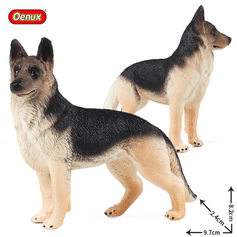 Oenux New Farm Dogs Pet Figurines Rottweiler Collie Huskie Bulldog Schnauzer Model Action Figures Cute Home Decoration Kids Toy