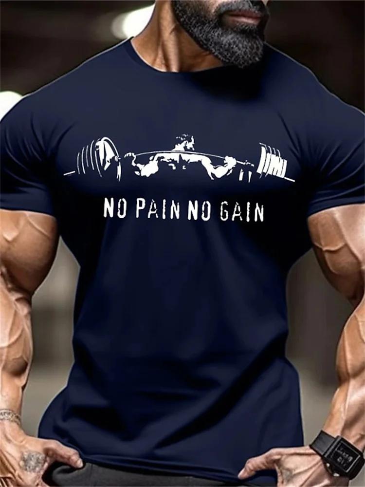 New Men's Fitness T-Shirt Fierce Gym Sports Short-Sleeved Top Quick-Dry Round Neck T-Shirt Fitness Competition Training Clothes