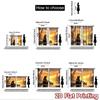 2D flat printing 2pcs Window Drapes Bear Family Sunset Scenery Digital Printed Polyester Drapes Holiday Decorations for Outdoor