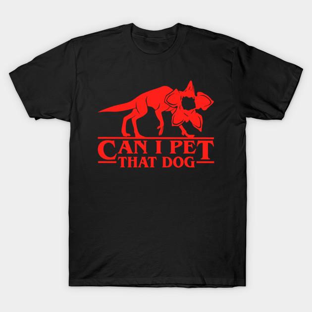 

Men Black Print T-shirt Can I Pet That Dog Demogorgon Stranger Things Funny Meme Fan No-Cut Transfer Paper Print Cotton Tshirt 2XL чёрный