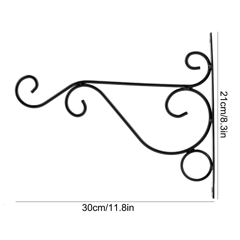 Iron Plant Hanger Wall Hanging Bracket Flower Hook for Home Garden Decoration 30*21cm(White)
