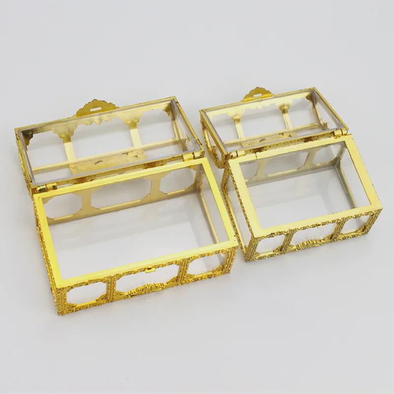 Cutie creativă de comori din aur transparent pentru decorațiuni de bijuterii, bomboane sau tort