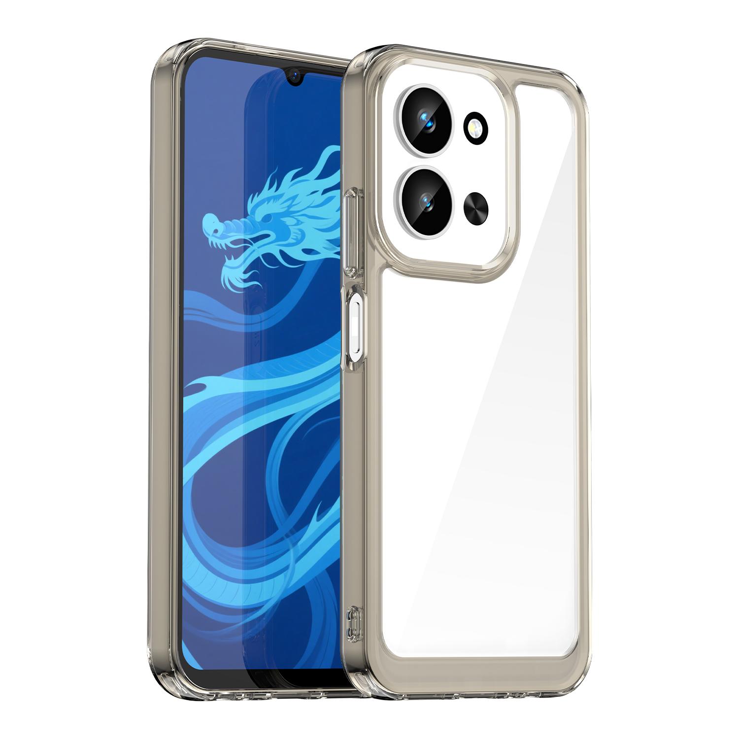 

For Xiaomi Redmi 15C 4G (Global) (171mm)/Poco C85 4G Case TPU+Acrylic Protective Clear Phone Cover Transparent Grey