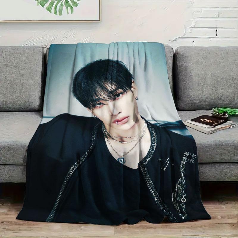 

1Pc bangchan Print Flannel Blanket, High quality Comfortable for All Seasons, Warmth and Comfort, Perfect for Christmas Gifts 80cm x 120cm