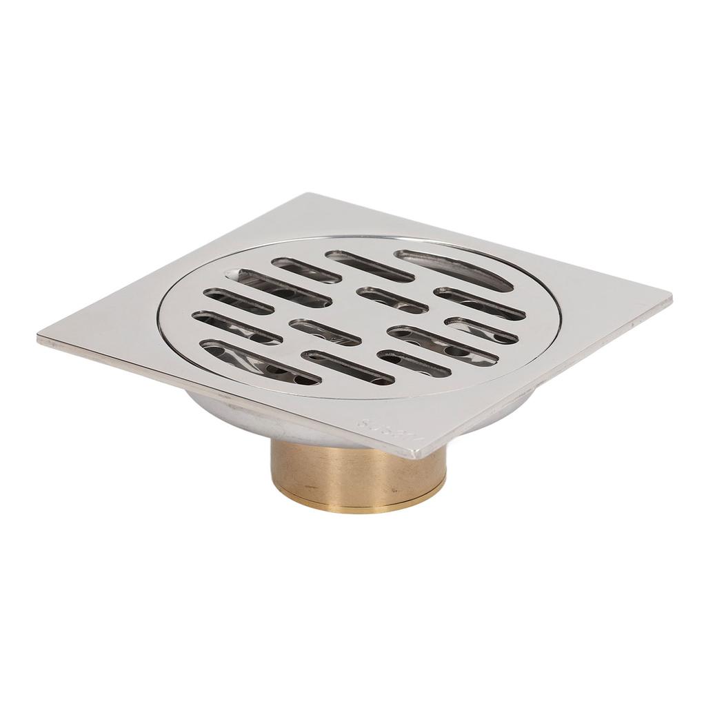 4 Inch Square Floor Drain Odor Proof Insect Proof Shallow Floor Drain with Pure Copper Core for