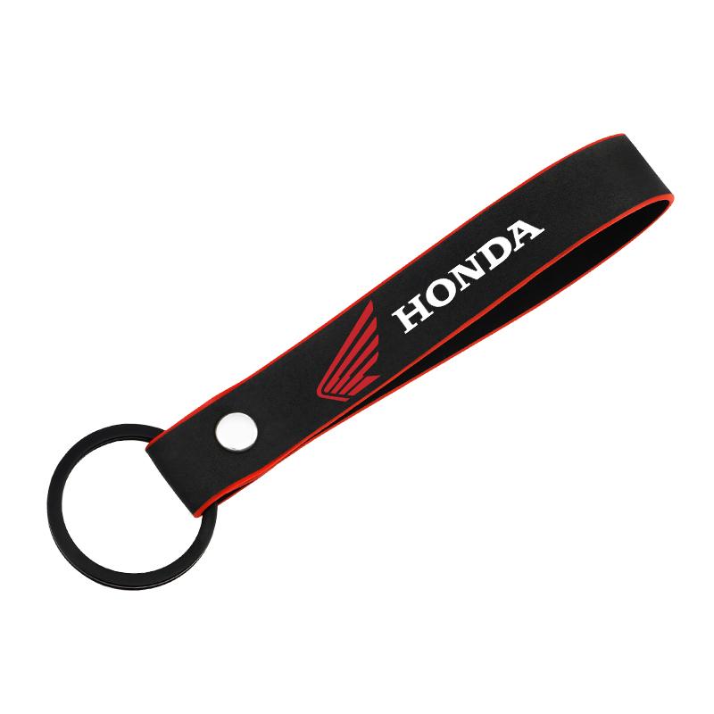 AAAJO1 For Honda CB400 CB650F CBF CBR250RR CRF SH300 NC750 Motorcycle Keychain Keyring Suede Leather Keyring Key Chain Accessories