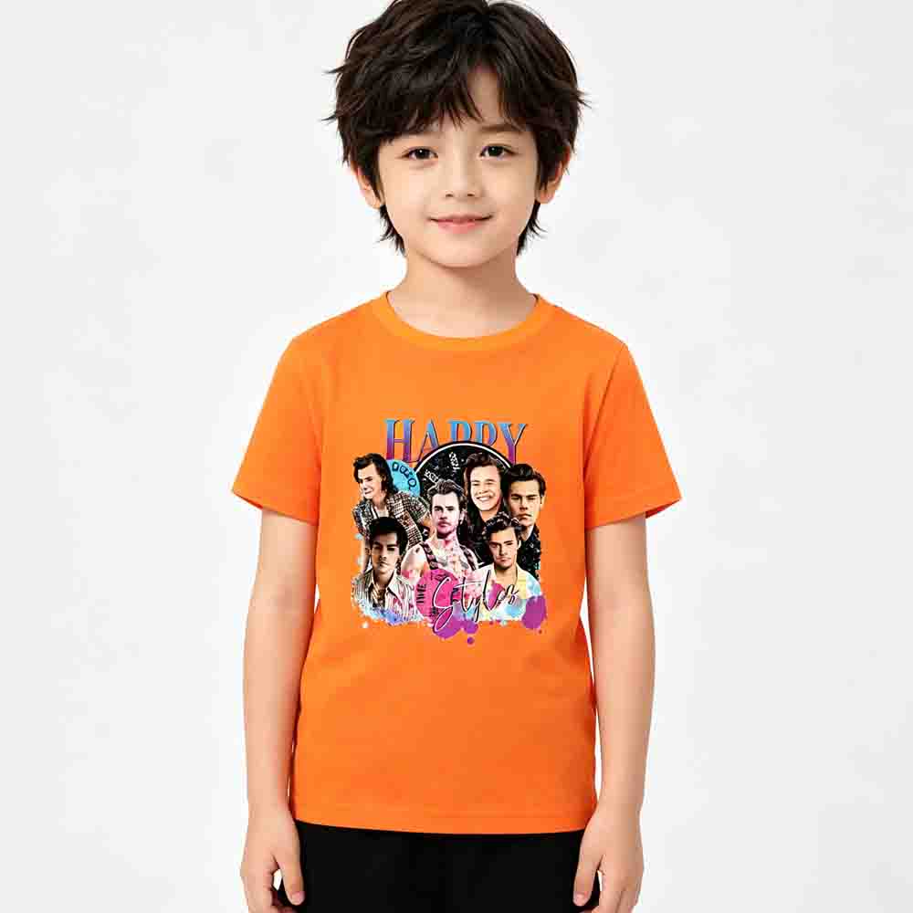 Maglietta Unisex in Cotone 100% Bambini Harry Styles Kiss All The Time Album Estate 2026 Girocollo Ragazzi Ragazze Hip Hop Manica Corta T-shirt Regalo per Fan