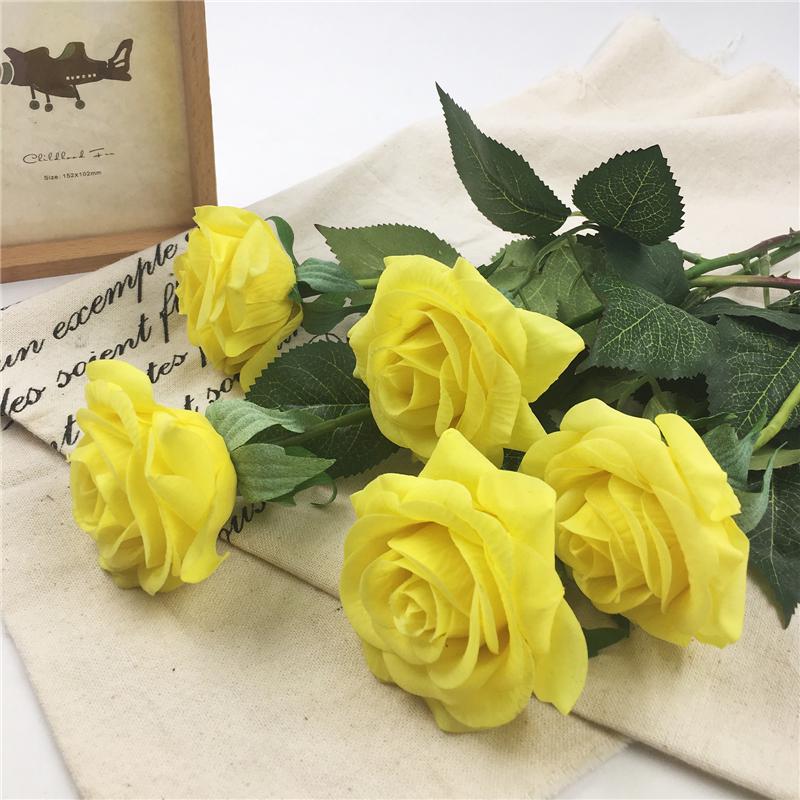 10Pcs Artificial Latex Roses Real Touch Flowers For Wedding Bridal Bouquet Home Decoration
