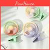 Rainbow Mini Clip Fan Portable Macaron Gradual Color Student Dormitory Usb Charging Clip-on Fan
