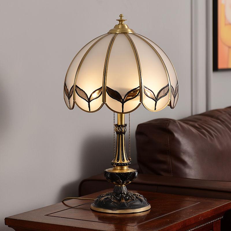 American all-copper table lamp retro nostalgic pure copper European bedroom bedside lamp wedding bedside table living room study