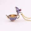 Fashion Accessories Enamel Glaze Teacup Earrings Long Necklace Sweater Chain Jewelry Women's Pendant