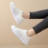 Women's Mesh Casual Shoes Summer New Lace Hollow Platform Sneakers Lightweight Breathable Flying Running Sport Shoes Zapatillas