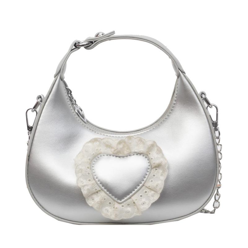 Summer small bag 2025 new Mori soft girl fashion lace one shoulder niche love portable messenger dumpling bag