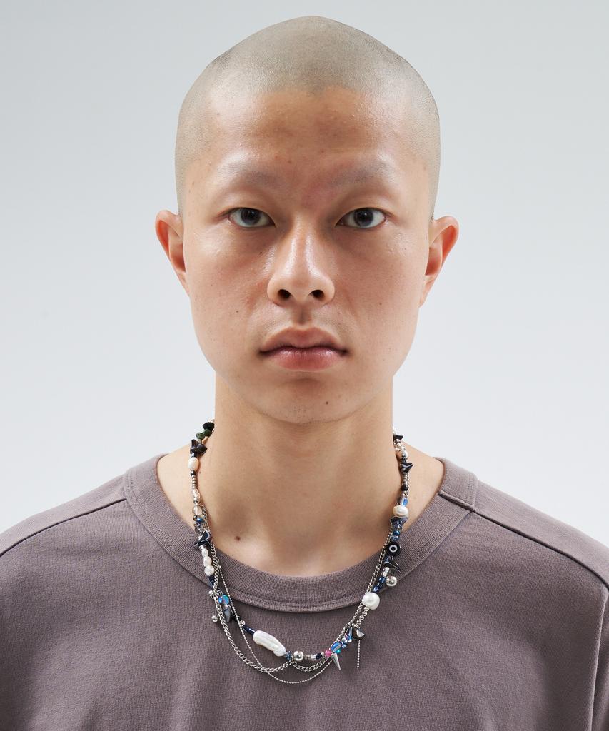 Ajobyajo Fresh Water Pearl Layered Necklace [Silver]