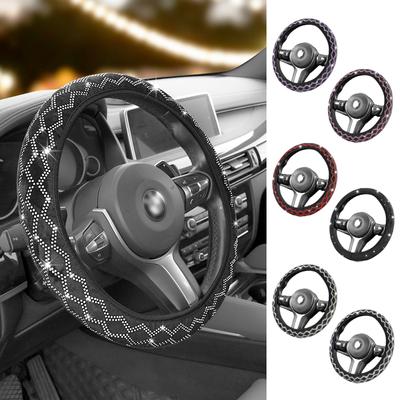 Car Auto Steering Wheel Cover Crystal Sparkle Diamond Anti-slip Protector