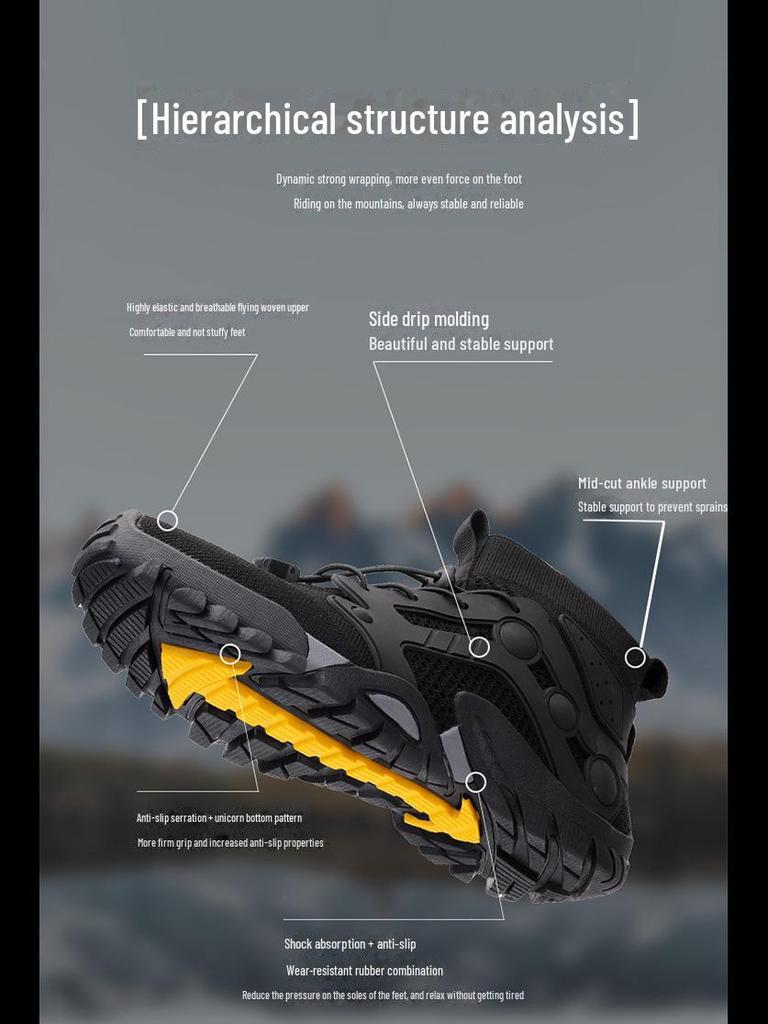 Scarpe da Escursionismo e River Trekking da Uomo High-Top Antiscivolo Traspiranti per Esterno
