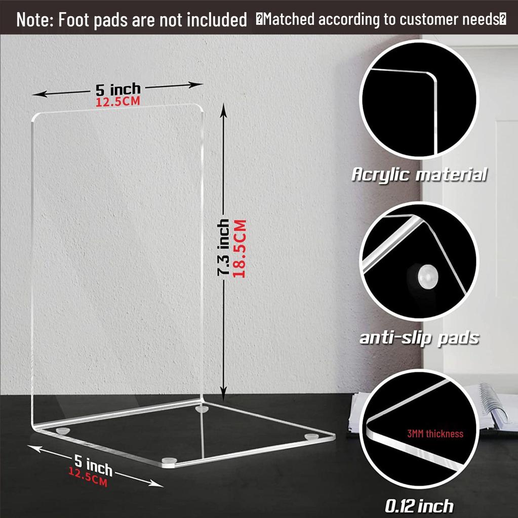 Transparent Acrylic L-shaped Book Stand and Bookend