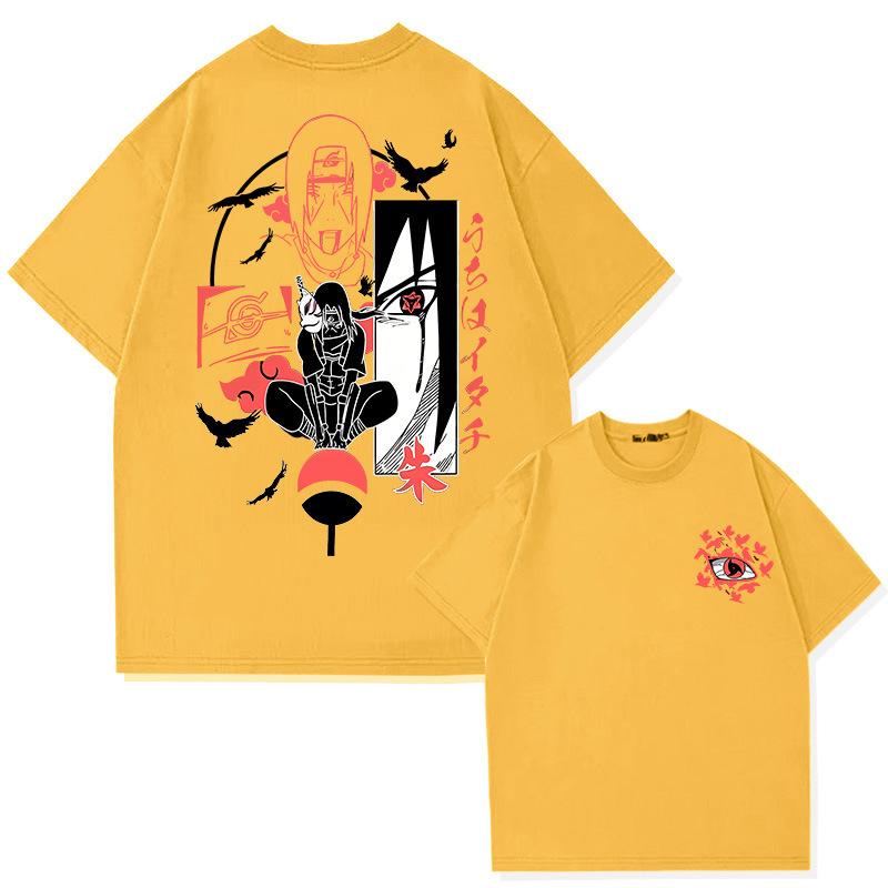 Japonské Naruto Anime 100% bavlna tričko s kulatým výstřihem krátký rukáv móda teenager krátký rukáv léto pánské streetové ležérní topy